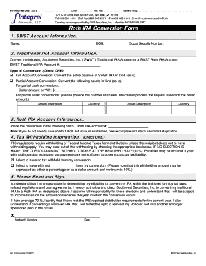 Roth IRA Conversion Form