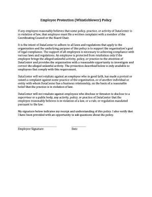 Employee Protection Whistleblower Policy