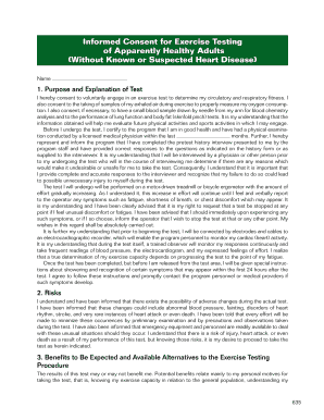 Informed Consent for Exercise Testing