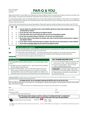 Physical Activity Readiness Questionnaire (PAR-Q)