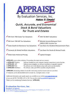 IRS Form 706 Estate Tax Valuations