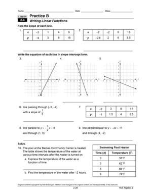Algebra 2 Lesson Practice B