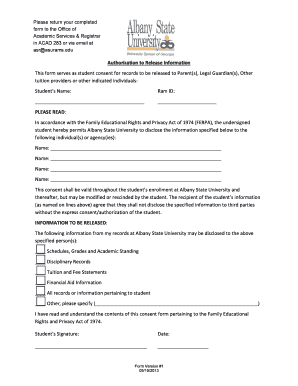 Authorization to Release Student Information