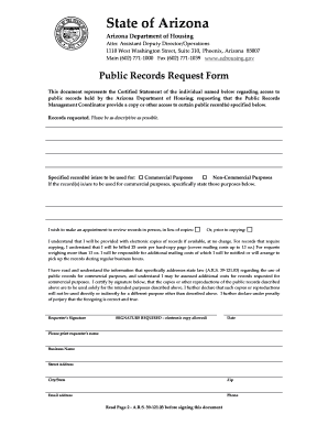 Arizona Public Records Request Form