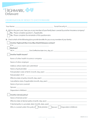 Spousal Coordination of Benefits Form
