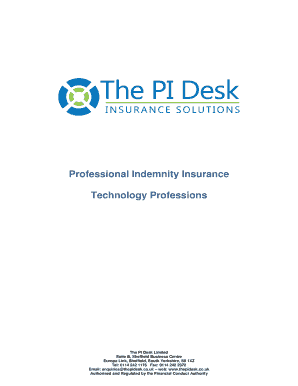 Professional Indemnity Insurance Proposal Form