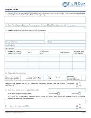 Independent Financial Advisers Proposal Form