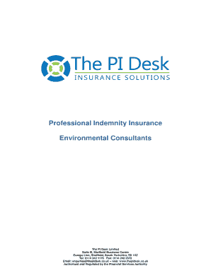 Professional Indemnity Insurance Proposal Form