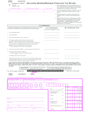 Oklahoma Minimum/Maximum Franchise Tax Return
