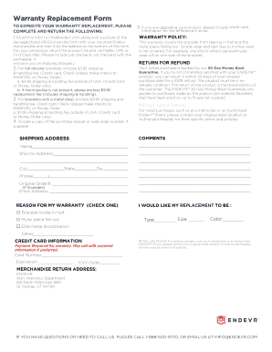 Warranty Replacement Form