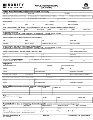 California Rental Application Form