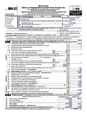 Form 990-EZ Tax Return for Nonprofits