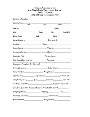 Uptown Physicians Group Patient Consent Form