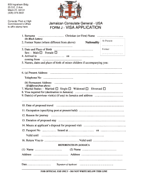 Jamaican Visa Application Form