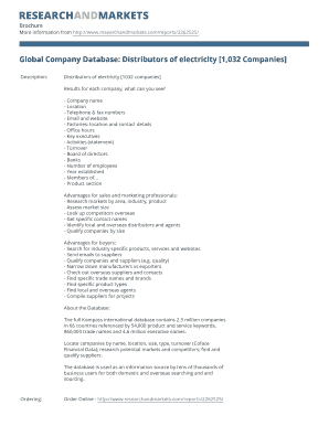 Global Company Database Order Form