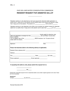 Ohio Soil and Water Conservation Absentee Ballot Request
