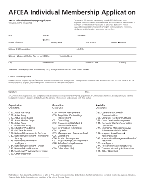 AFCEA Individual Membership Application