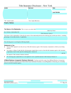 Title Insurance Disclosure - New York