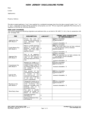 New Jersey Disclosure Form