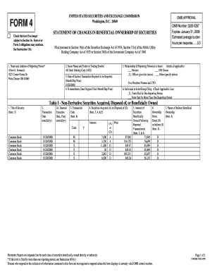 Form 4 Statement of Changes in Beneficial Ownership
