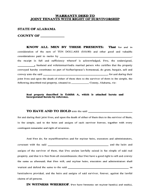 Warranty Deed Joint Tenants Alabama