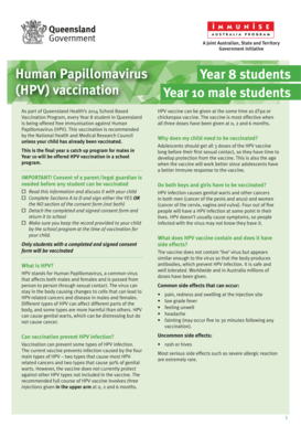 Queensland HPV Vaccination Consent Form
