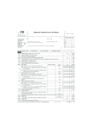 Form 720 Quarterly Federal Excise Tax Return