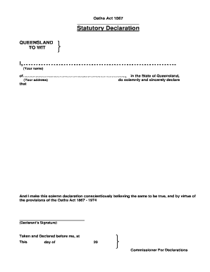 Queensland Statutory Declaration