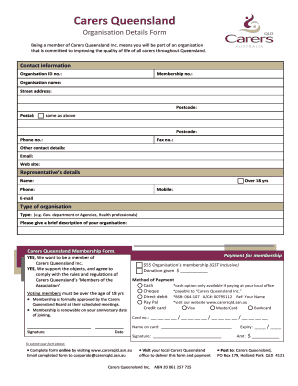 Carers Queensland Membership Form