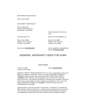 Iowa General Warranty Deed