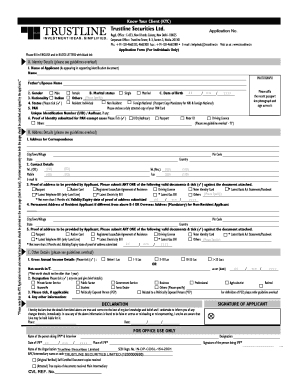 Trustline Securities KYC Application Form