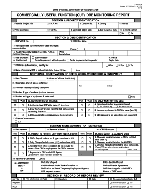 Commercially Useful Function DBE Monitoring Report