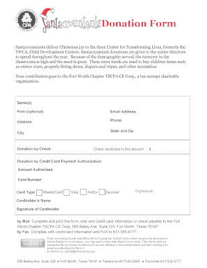 Donation Form for Fort Worth Chapter TSCPA CE Corp