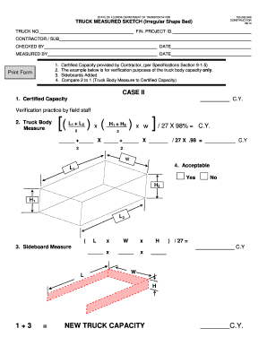 Truck Measured Sketch Form