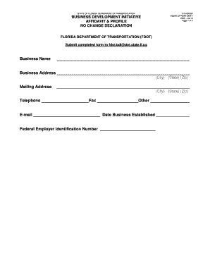 Florida DOT Business Development Initiative Affidavit