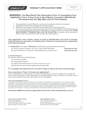 Tenancy Application Form