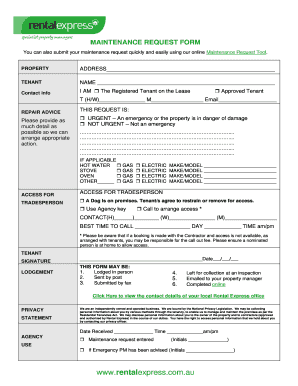 Maintenance Request Form