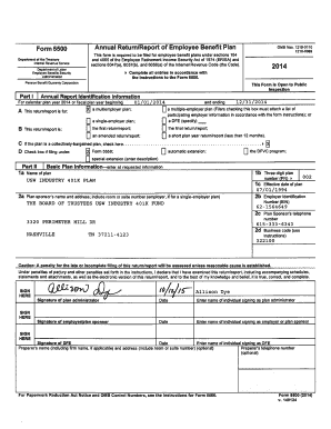 Form 5500 (2014) Pension and Welfare Benefit Plan Report