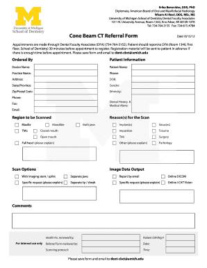 Cone Beam CT Referral Form