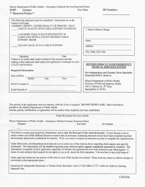 Illinois EMT License Renewal Notice