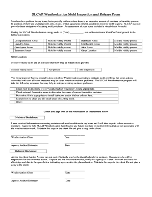 SLCAP Weatherization Mold Inspection and Release Form