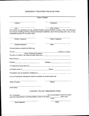 Emergency Treatment Release Form
