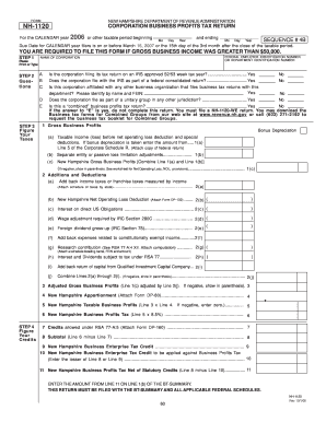 New Hampshire Corporation Business Profits Tax Return