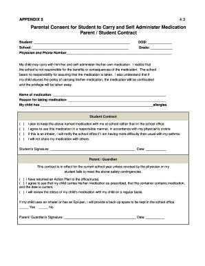 Parental Consent for Student to Carry and Self Administer