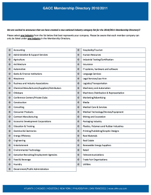 GACC Membership Directory 2010/2011