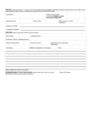 Travel and Event Reimbursement Form