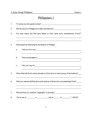 Bible Study Questions on Philippians