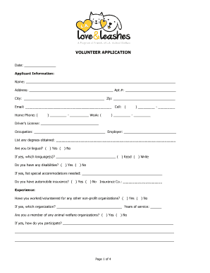 Volunteer Application Form
