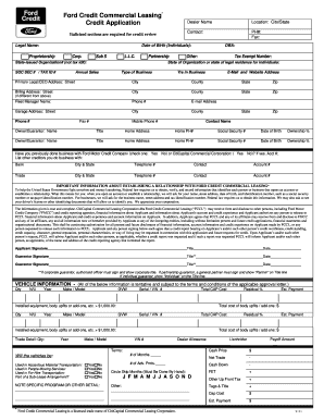 Ford Credit Commercial Leasing Application