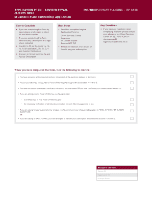 St James's Place Partnership Application Form